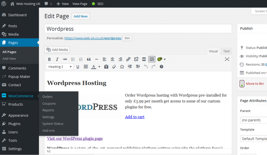 wordpress hosting uk